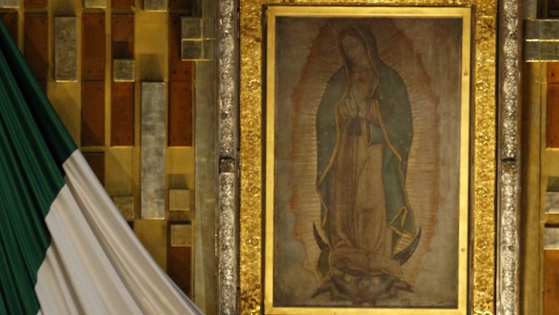 This 2016 file photo shows the original image of Our Lady of Guadalupe in the Basilica of Our Lady of Guadalupe in Mexico City. (CNS photo/Paul Haring)