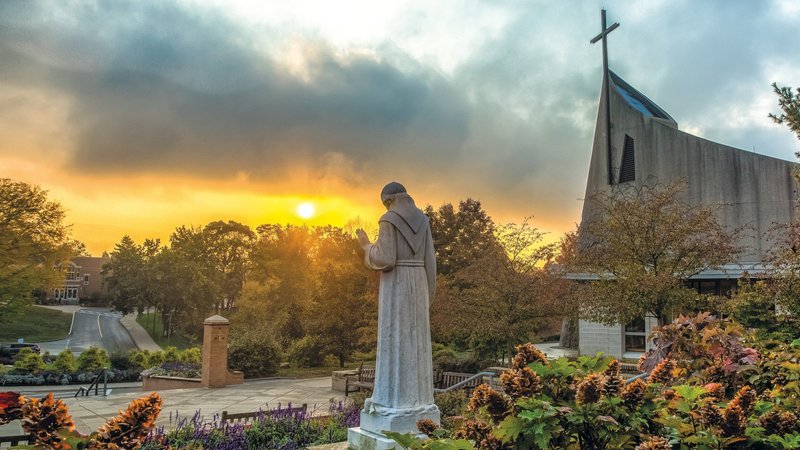 Franciscan University of Steubenville is seen in this undated photo. In response to the unprecedented economic fallout of the COVID-19 pandemic, the Ohio university announced April 21, 2020, it will cover the remainder of tuition costs, after scholarships and grants have been applied, for the fall 2020 semester for all incoming full-time undergraduate students enrolled in its on-campus programs. (CNS photo/courtesy Franciscan University of Steubenville)