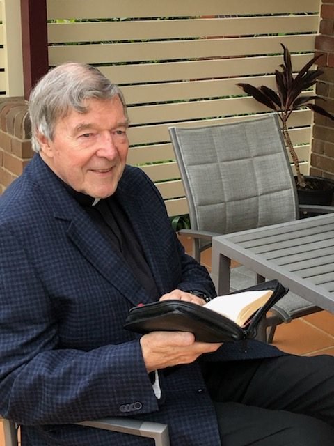 Cardinal George Pell at Seminary of the Good Shepherd near Sydney a few days after Australia's High Court overturned his conviction April 7, 2020.