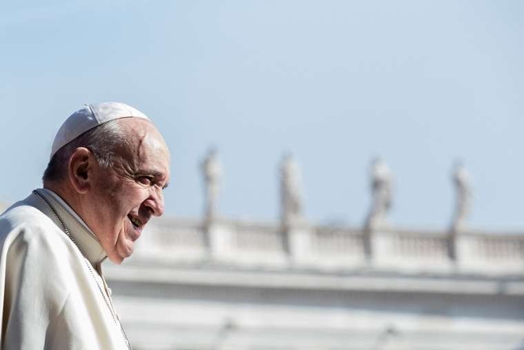 Pope Francis in St. Peter's Square April 17, 2019. (Daniel Ibanez/CNA)