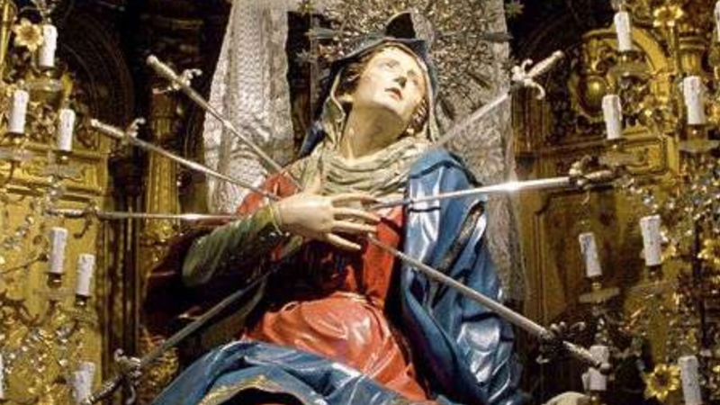 Our Lady of Sorrows at the Church of the Holy Cross in Salamanca. (Zarateman/Wikimedia (CC BY-SA 4.0) via CNA)