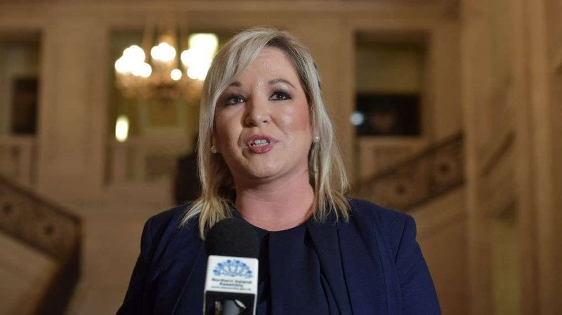 Sinn Féin vice president and northern leader Michelle O'Neill speaks to the media at Stormont, Jan. 9, 2020 in Belfast, Northern Ireland. (Charles McQuillan/Getty Images via CNA)
