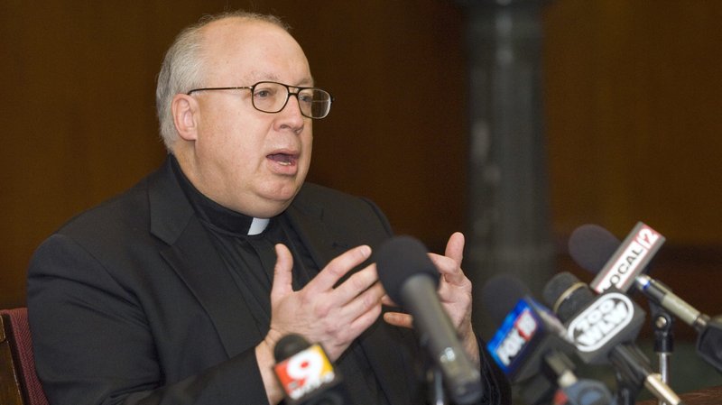 Cincinnati Auxiliary Bishop Joseph R. Binzer is pictured in an April 5, 2011, photo. It was announced May 7, 2020, that Pope Francis accepted Bishop Binzer's resignation, less than nine months after it was revealed he had failed to inform the archbishop and priest personnel board of a priest's inappropriate conduct with minors. (CNS photo/Colleen Kelley, Catholic Transcript)