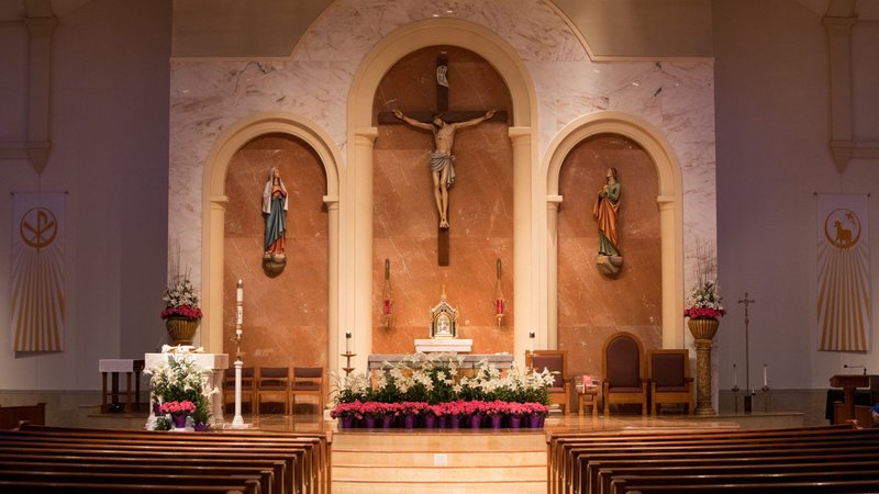 The altar is seen at Immaculate Conception Catholic Church in Houston April 29, 2020. Mental health advocates are encouraging parishioners to take care of themselves as the state begins to reopen amid the COVID-19 pandemic. (CNS photo/James Ramos, Texas Catholic Herald)