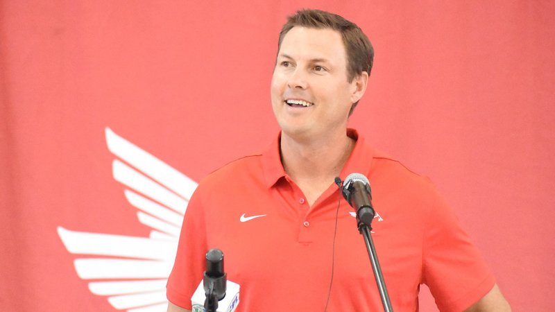 NFL quarterback Philip Rivers is introduced May 8, 2020, as the head football coach in-waiting at St. Michael Catholic High School in Fairhope, Ala. He signed a one-year contract with the Indianapolis Colts during the offseason and will take over the St. Michael football program after he retires. (CNS photo/Rob Herbst, The Catholic Week)
