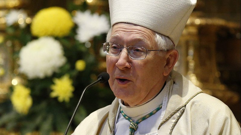 Archbishop Leonard P. Blair of Hartford, Conn., chairman of the U.S. bishops' Committee on Divine Worship, gives the homily as he concelebrates Mass with other U.S. bishops at the Basilica of St. Mary Major in Rome Nov. 4, 2019. He sent a memo May 14, 2020, to fellow bishops offering links to resources for parishes to review as they prepare to offer the public celebration of Mass and the sacraments. (CNS photo/Paul Haring)