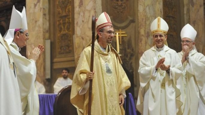 Bishop Gustavo Carrara, auxiliary of Buenos Aires, during his episcopal ordination, on Dec. 16, 2017. (AICA via Crux)
