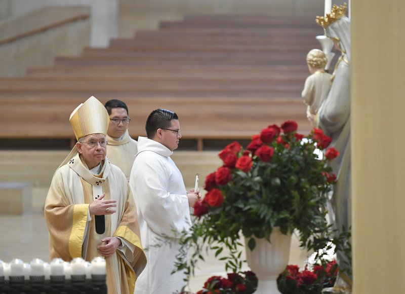 Mothers Day Mass celebrated by Archbishop José H. Gomez at the Cathedral of Our Lady of the Angels in Los Angeles, California on May 10, 2020. (Pool photo/John McCoy)