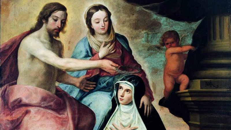 "Vision of Saint Mary Magdalene de' Pazzi," by Pedro de Moya, ca. 1640. (Wikipedia)