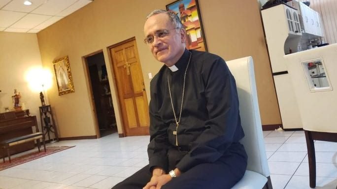 Bishop Silvio Jose Baez, speaking with Crux and a group of from Aid to the Church in Need in mid-November, at his residence. (Crux/Ines San Martin)