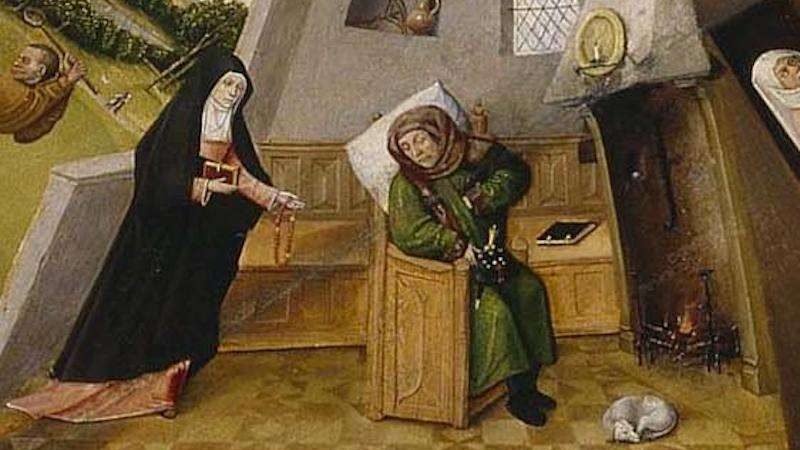 Acedia, from "The Seven Deadly Sins and the Four Last Things," by Hieronymus Bosch. (Public domain via CNA)