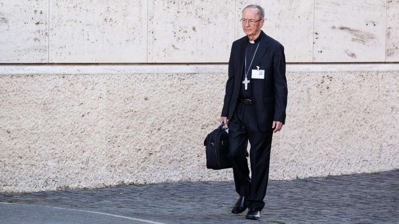Cardinal Cláudio Hummes arrives for the afternoon session of the Amazon Synod, October 8, 2019. (Daniel Ibáñez/CNA)