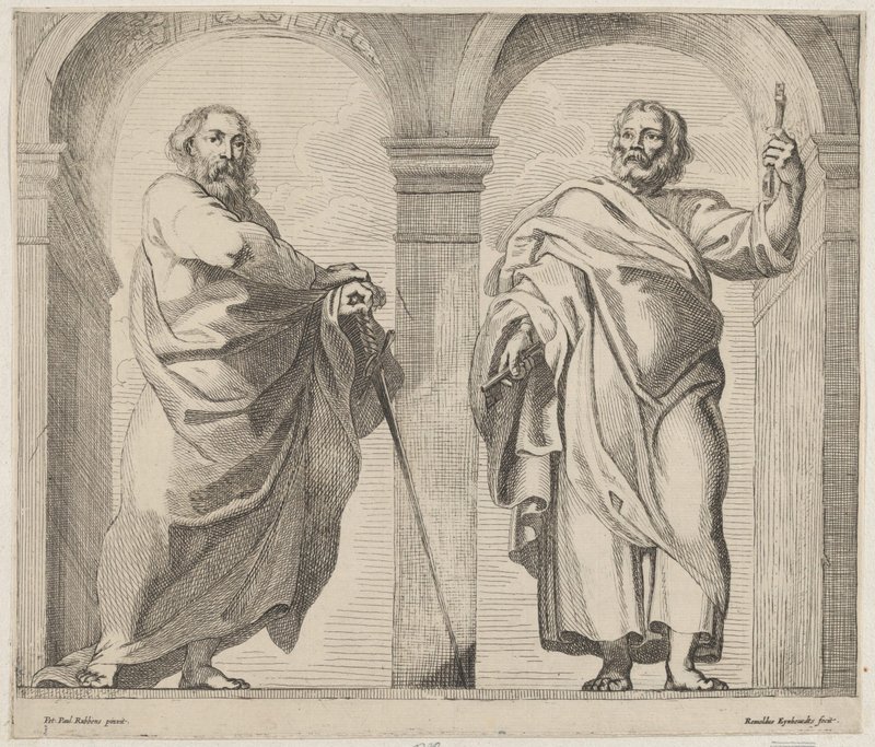 "Saints Peter and Paul in a vestibule," ca. 1630–80, Rombout Eynhoudts. (Metropolitan Museum of Art) Not on view
