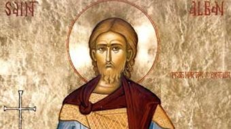 Eastern Orthodox icon of Saint Alban. (Wikipedia)