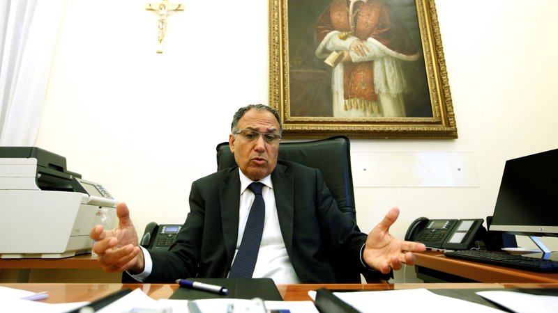 Carmelo Barbagallo, president of the Vatican's Financial Information Authority, gestures during a July 2, 2020, interview in Vatican City ahead of the release of the authority's annual report. (CNS photo/Remo Casilli, Reuters)