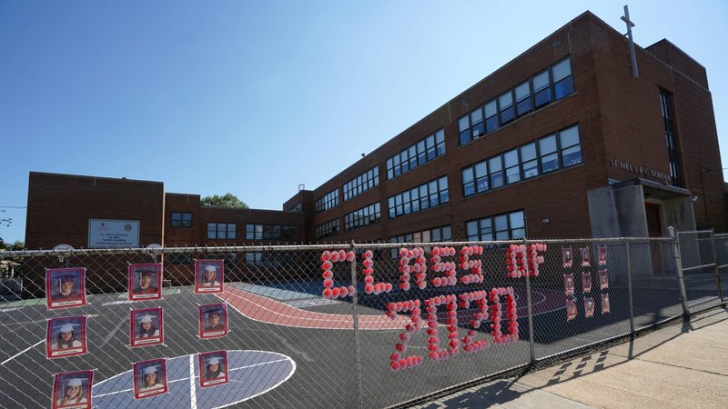 St. Mel's Catholic Academy in the Flushing section of the Queens borough of New York is seen July 9, 2020, the day the Diocese of Brooklyn, N.Y., announced that financial fallout from the COVID-19 pandemic is forcing it to close six schools, including St. Mel's. Citing similar reasons, the Diocese of Brooklyn, N.Y., the same day announced it will shutter six of its schools. (CNS photo/Gregory A. Shemitz)