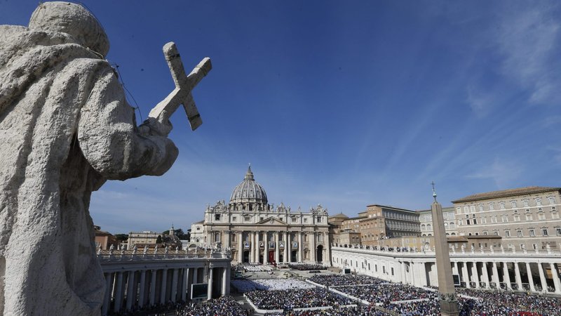Pope Francis celebrates the canonization Mass for five new saints in St. Peter's Square at the Vatican Oct. 13, 2019. (CNS photo/Paul Haring)