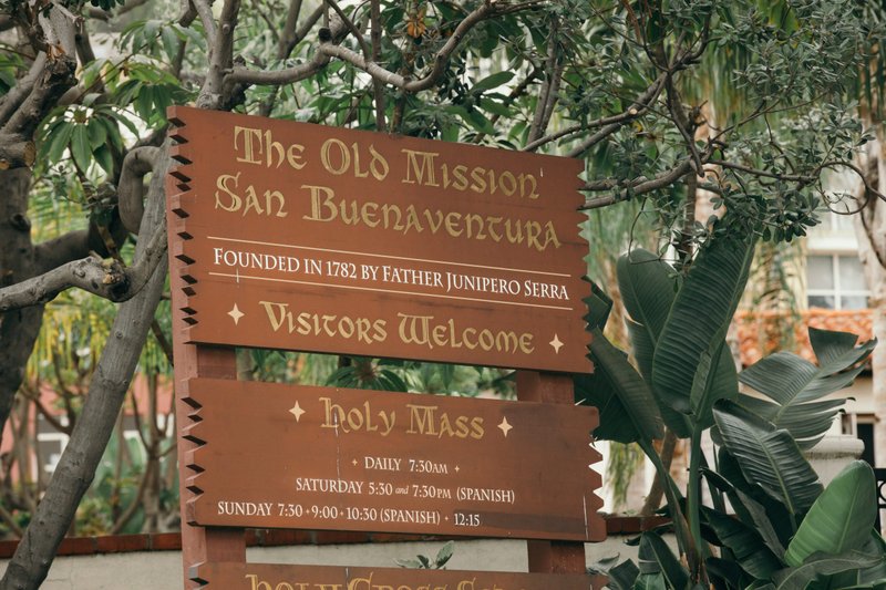 Mission Basilica San Buenaventura was unveiled as the first basilica in the Archdiocese of Los Angeles, and the 88th in the United States, during a special Mass held outside in the mission’s garden on July 15, 2020. (Colton Machado/Archdiocese of LA)