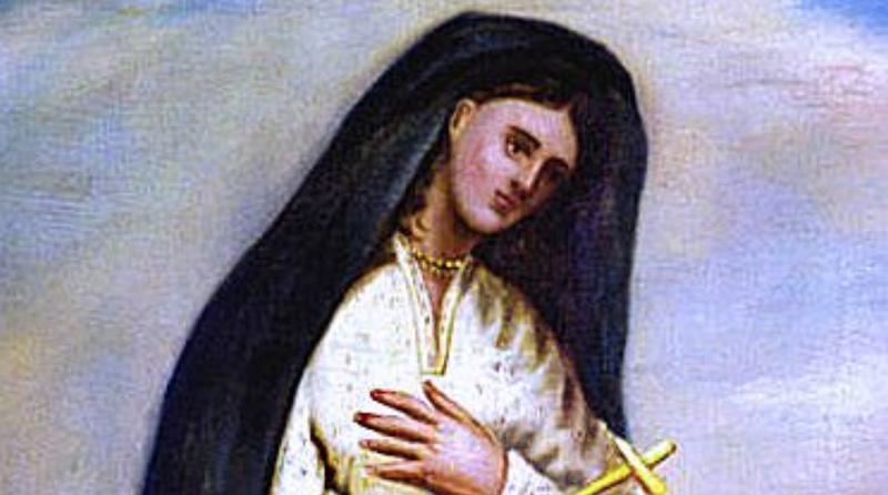 One of the oldest portraits of Saint Kateri Tekakwitha, by Father Claude Chauchetière, around 1696. (Wikipedia)