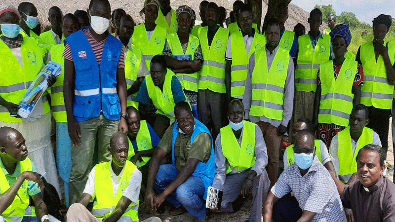 Fr. Lazar Arasu with participants at Peace Meeting with UNHCR and other Leaders in South Sudan. (Don Bosco Palabek Refugee Services via CNA)