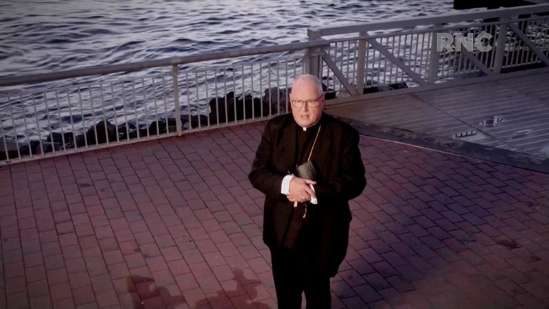 New York Cardinal Timothy M. Dolan delivers the opening prayer by video feed during the Republican National Convention Aug. 24, 2020. (CNS photo/Republican National Convention, Handout via Reuters)