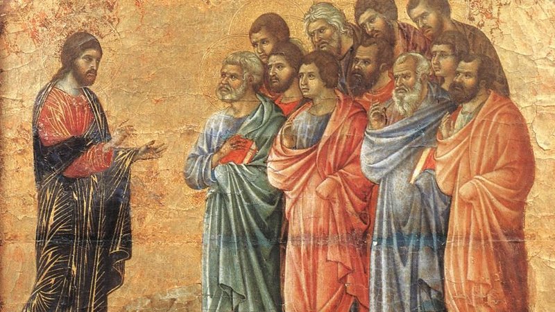“Appearance on the Mountain in Galilee,” by Duccio di Buoninsegna, 1255–1319, Italian. (Wikimedia Commons)