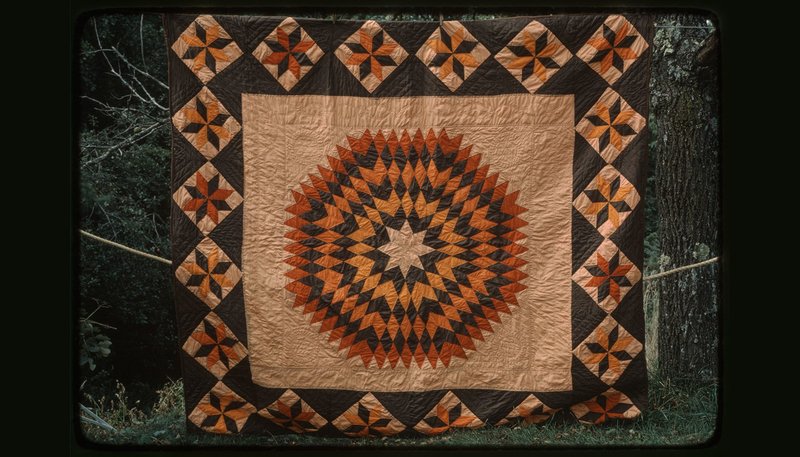 A Sunburst quilt by Lura Stanley. (Blue Ridge Parkway Folklife Project Collection via LOC)
