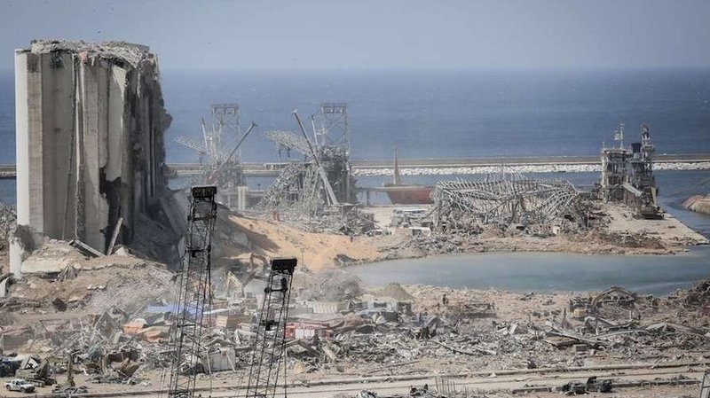 Damage after the Aug. 4 Beirut explosion. (Mehr News Agency, CC BY SA 4.0 via CNA)