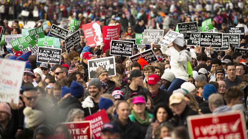 People gather during the annual March for Life rally in Washington Jan. 24, 2020. (CNS photo/Tyler Orsburn)