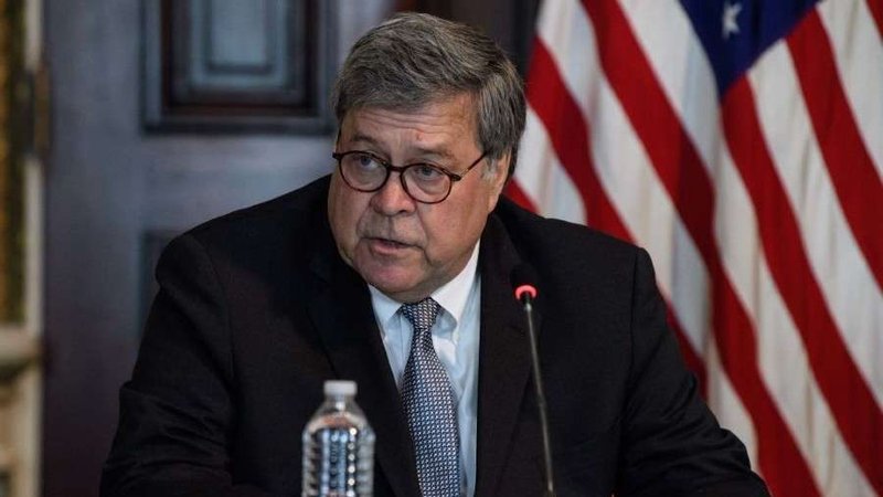 US Attorney General Bill Barr speaks during a meeting on human trafficking at the Eisenhower Executive Office Building in Washington, DC, on August 4, 2020. (Nicholas Kamm_AFP/Getty Images via CNA)