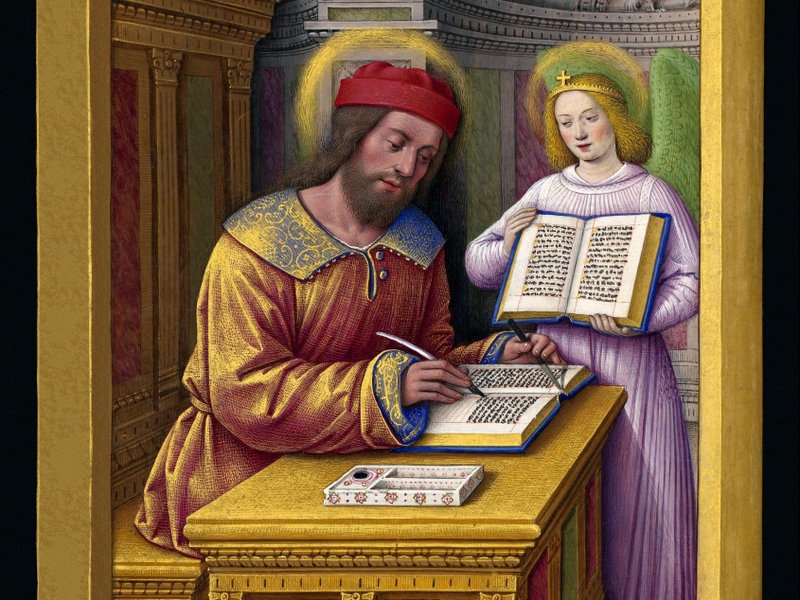 "Matthew the Evangelist," miniature from the Grandes Heures of Anne of Brittany, Queen consort of France, 1477-1514. (Wikipedia)