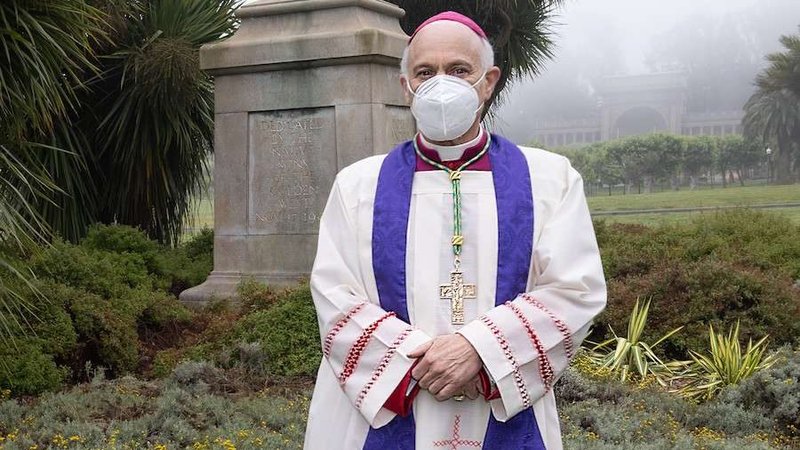 Archbishop Salvatore Cordileone during a June 27 prayer service in Golden Gate Park. (Dennis Callahan/Archdiocese of San Francisco via CNA)