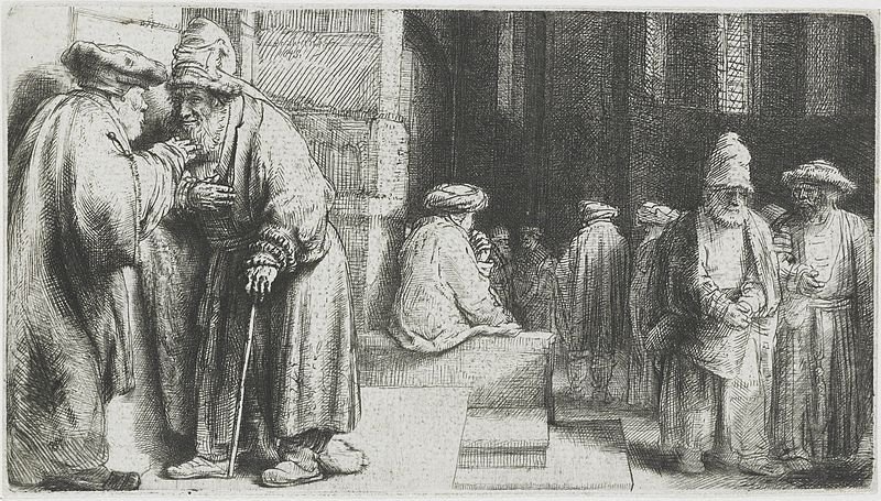 “Pharisees in the Temple,” by Rembrandt, 1606-1669, Dutch. (Wikimedia Commons)