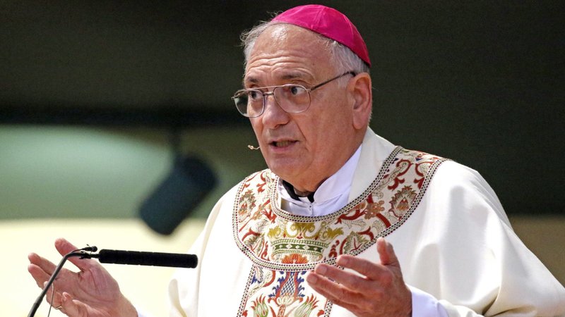 Bishop Nicholas DiMarzio of Brooklyn, N.Y., delivers his homily during Mass June 16, 2019, at St. Athanasius Church in Brooklyn. (CNS photo/Gregory A. Shemitz)