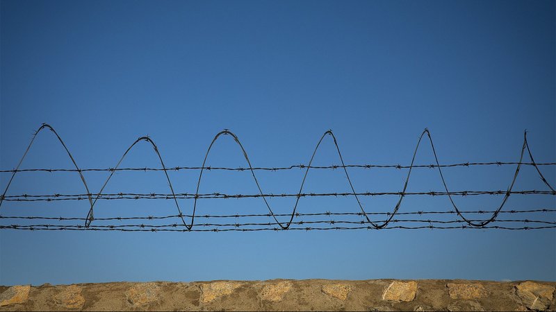 A border fence is seen Sept. 24, 2019, between El Paso, Texas, and Ciudad Juarez, Mexico. (CNS photo/Tyler Orsburn)