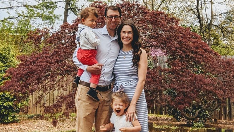 Emily and Nick Frase are seen with their children, Evelyn and Thomas, in this undated photo. Raised in the Diocese of Superior, Wis., Nick now lives with his family in Virginia. (CNS photo/courtesy via Superior Catholic Herald)