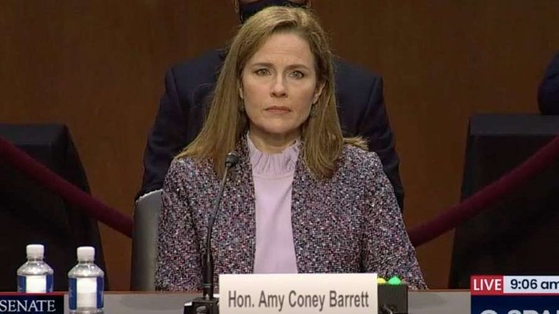 Judge Amy Coney Barrett before the Senate Judiciary Committee, Oct. 14, 2020. (C-SPAN via CNA)