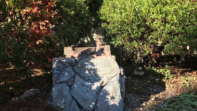 The base of what was a St. Junipero Serra statue is seen in front of Mission San Raphael in San Rafael, Calif., after vandals tore down the statue Oct. 12, 2020. (CNS photo/courtesy Archdiocese of San Francisco)