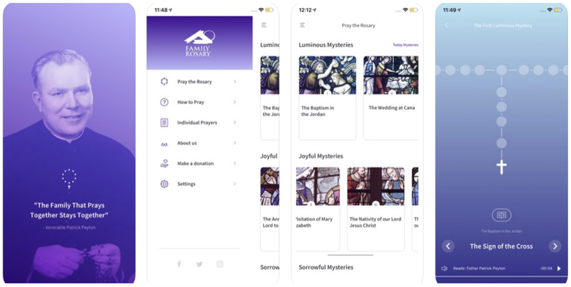 Family Rosary's Mobile Rosary App. (© 2020 Holy Cross Family Ministries)