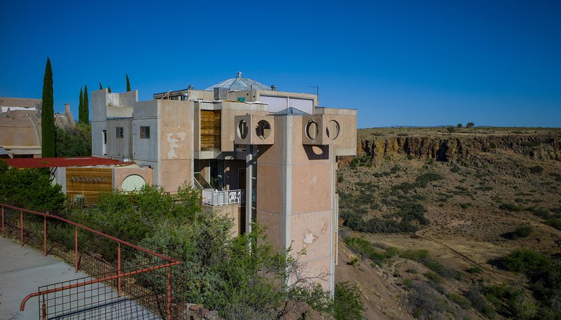 Concrete blocks and geometric shapes highlight the Arcosanti architecture. (Shutterstock image)