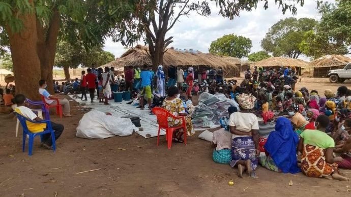 Church workers give aid to people fleeing Islamist violence in Cabo Delgado, Mozambique. (Father Pedrinho Secretti/Courtesy to Crux)