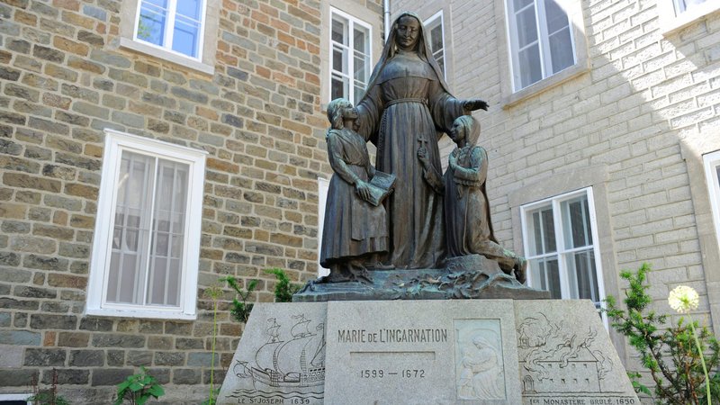 Monument to St. Marie of the Incarnation, founder of the Ursuline convent, in Quebec. (Shutterstock)