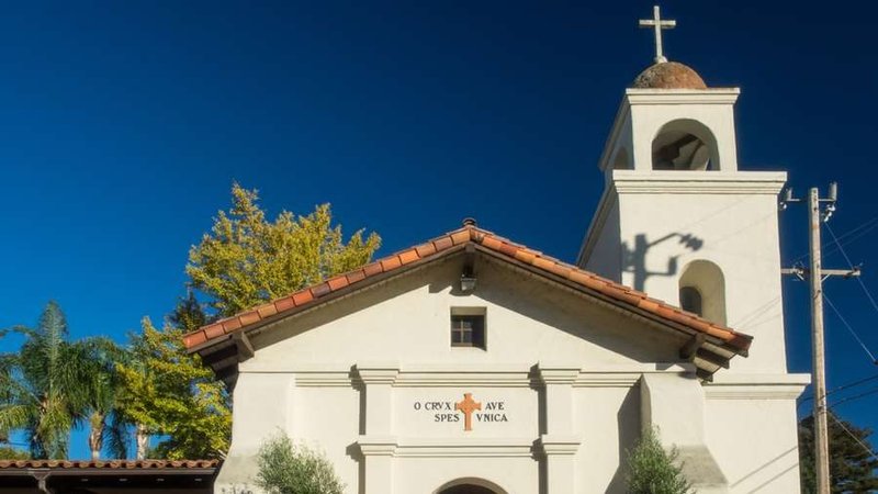 A replica of the Mission Santa Cruz chapel in Santa Cruz, Calif. (Mariusz S. Jurgielewicz/Shutterstock via CNA)