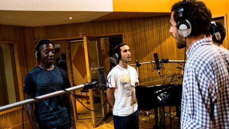 Singers record the theme song for World Youth Day 2023 in Lisbon, Portugal. (Lisboa2023.org via CNA)