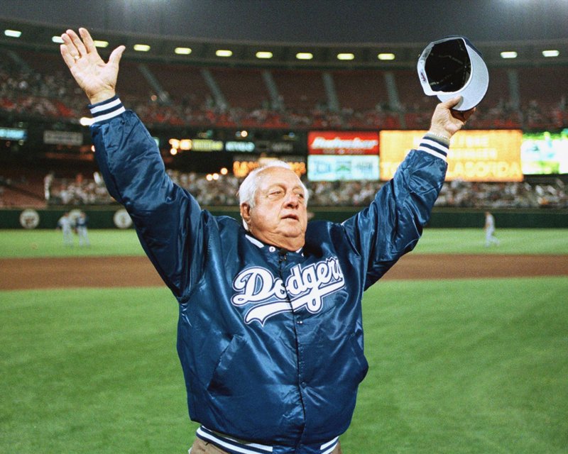 Hall of Fame Los Angeles Dodgers manager Tommy Lasorda is pictured in a Sept. 30, 1999 photo. Lasorda, a Catholic, who led the Dodgers from 1976 to 1996, winning two World Series titles, four National League pennants and eight division crowns, died Jan. 8, 2021, at age 93. (CNS photo/Reuters)