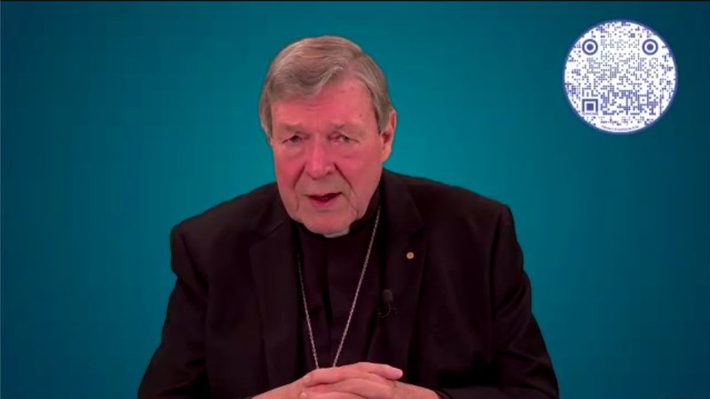 Australian Cardinal George Pell is pictured in a screen grab addressing a Zoom webinar on transparency in the Catholic Church Jan. 14, 2020. Cardinal Pell said recent measures to centralize the church's checks and balances represent "massive progress" in Pope Francis' financial reform efforts. (CNS screen grab/Zoom)