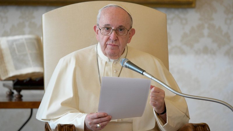Pope Francis speaks during his weekly general audience at the Vatican in this Nov. 11, 2020, file photo. (CNS photo/Vatican Media)