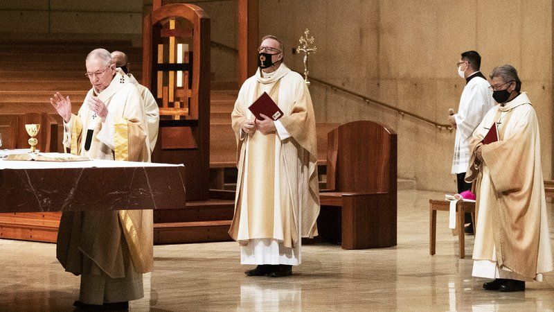 Bishop Robert Barron was a concelebrant at the Requiem Mass for the Unborn on Jan. 23, 2021. (Victor Alemán)