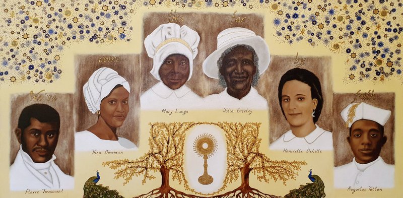 "African American Paths to Sainthood," by Brother Leo Franca. (Courtesy Father Josh Johnson, all rights reserved)