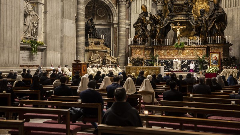 Pope Francis gives the homily as he celebrates a Mass marking the World Day for Consecrated Life in St. Peter's Basilica at the Vatican Feb. 2, 2021. (CNS photo/Stefano Dal Pozzolo, pool)